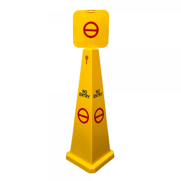 No Entry 4-Sided Floor Sign Cone 3′