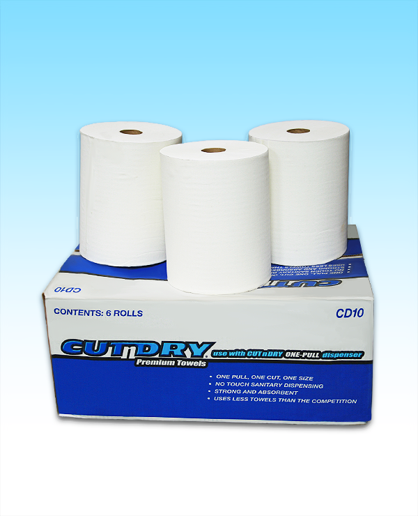 10" Roll towel white JL Berk 6/CS