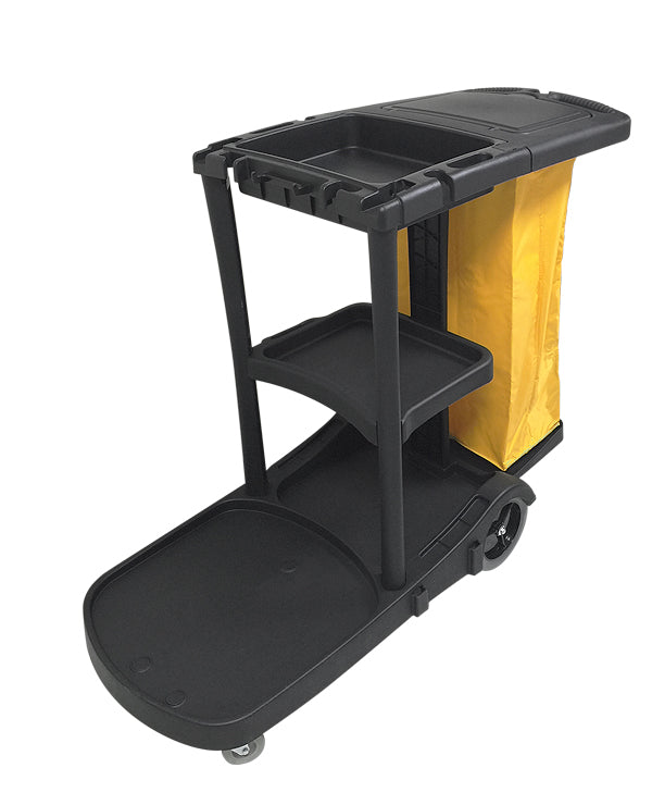 JL Janitor Cart Black with Cover