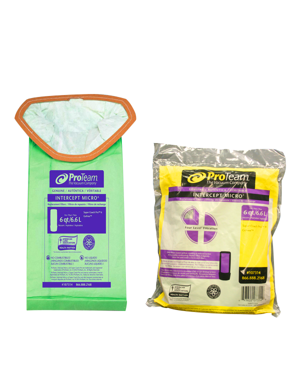 Intercept Micro Filter 6 QT Paper Bag for Pro-Team Super Coach PRO6