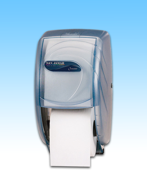 JL Double Toilet Tissue Dispenser by San Jamar - Light Blue