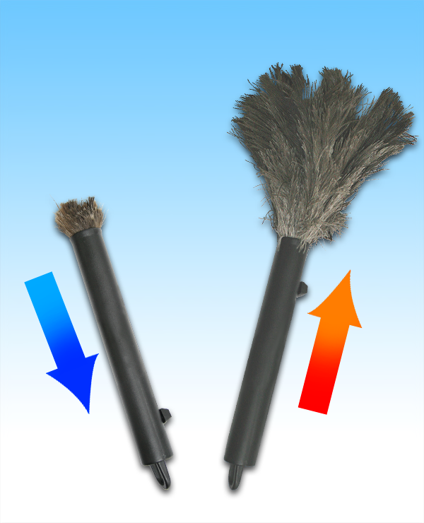 Retractable Duster Grey 16"