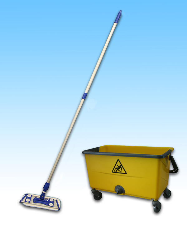 Flat mop and bucket kit