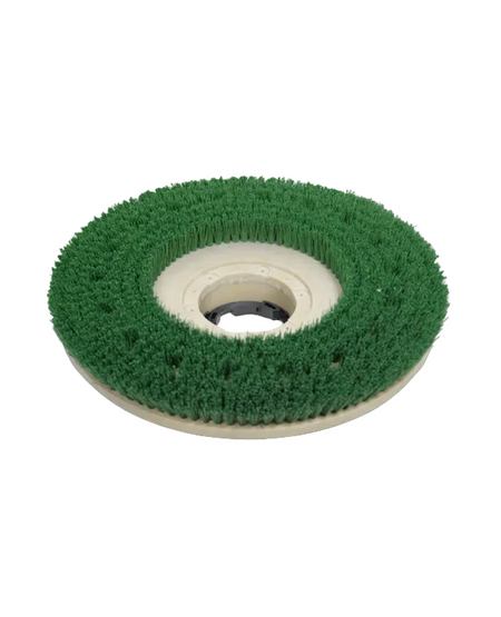 Green scrubber pad on a white background