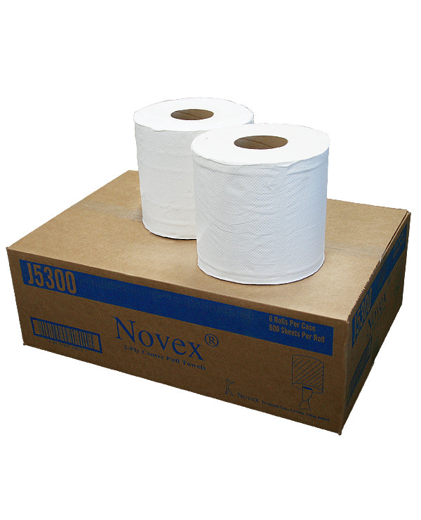 C/P Novex J5300 Centerpull Towel White Two-ply, 600 Sheets of 10" 6/CS